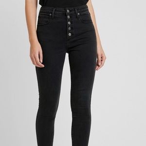 Abercrombie black button fly jeans.
